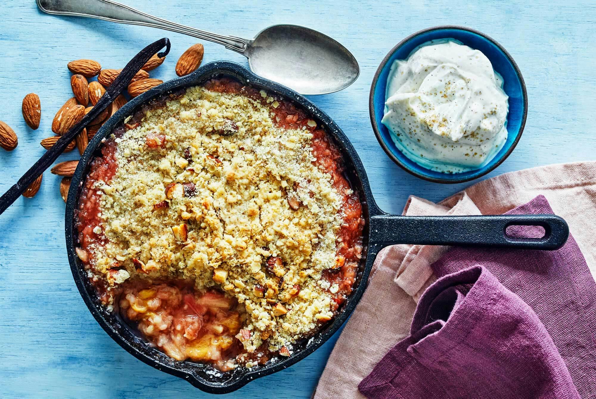 rabarbracrumble i en paiform