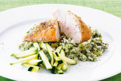Risotto med porre og kyllingebryst