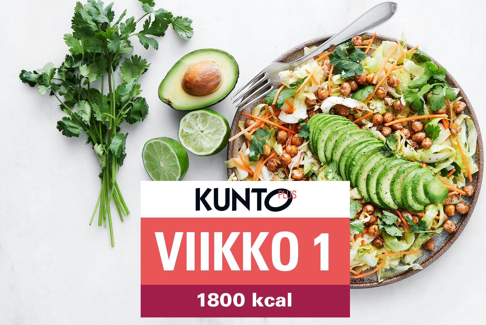 Ruokavalio 1800 kcal viikko 1 – Suippokaali-kikhernesalaattia