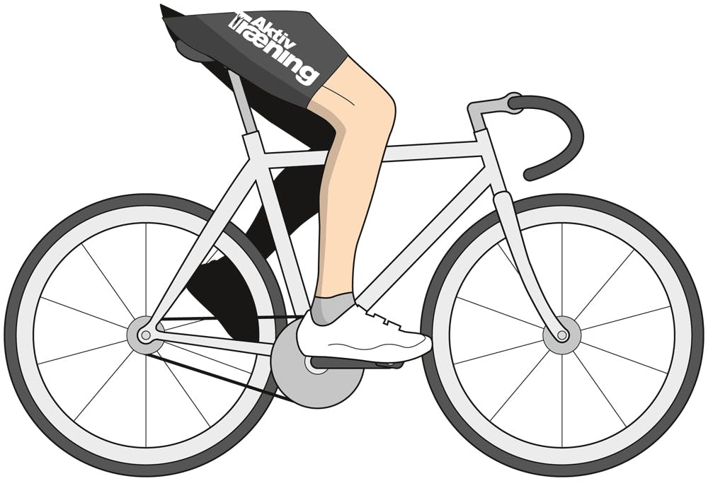 Teckning av cykel med rätt sadelinställning