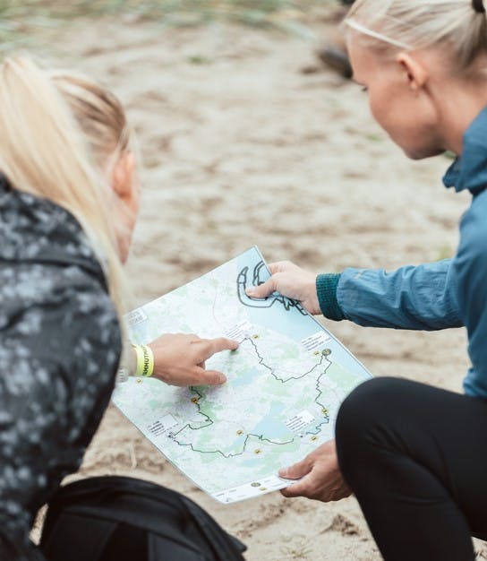 Kort over mammut Marsch-ruten