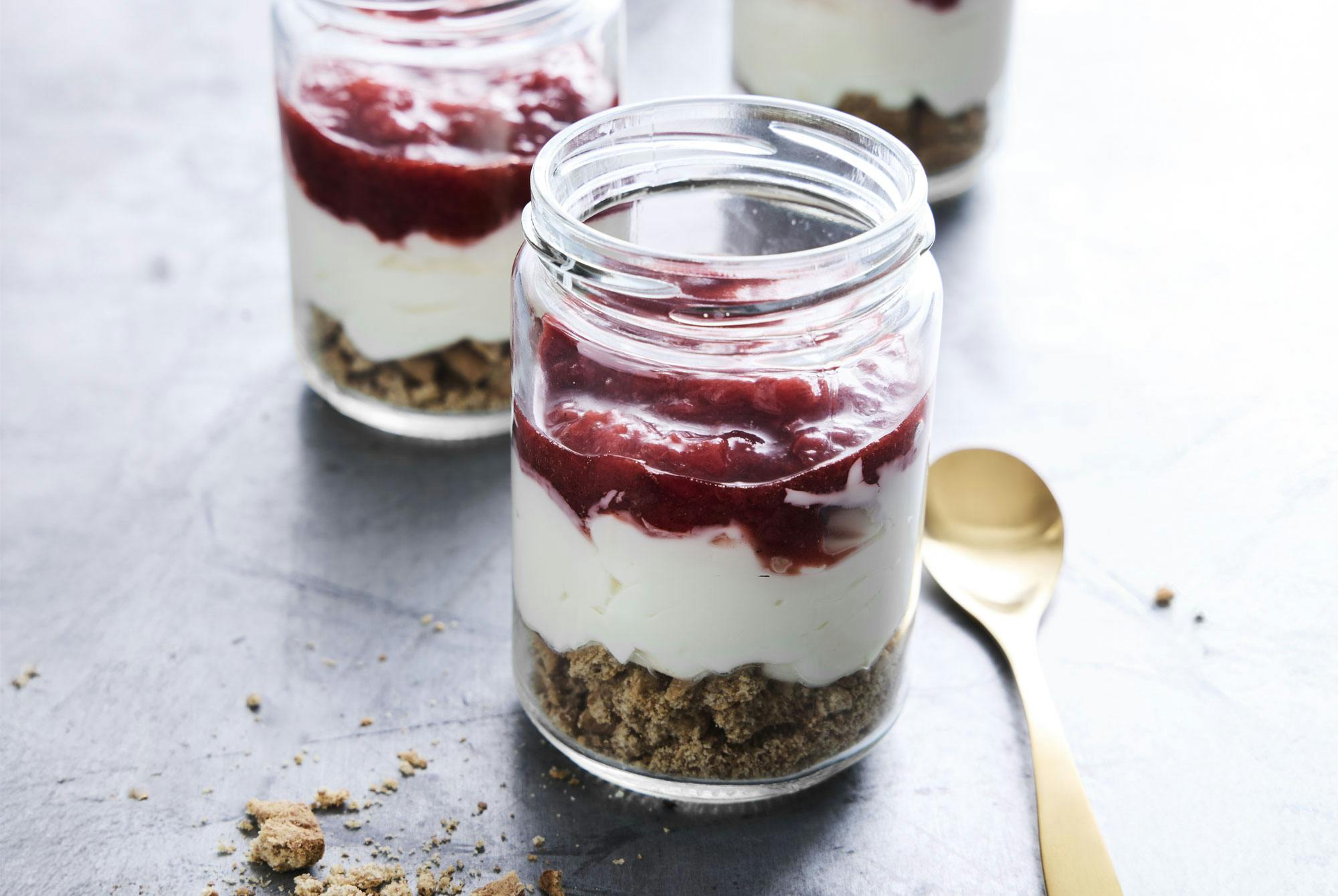 Ostekake i glass