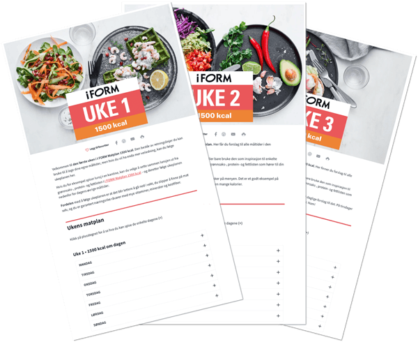 Ukeplaner til matplan - eksempler