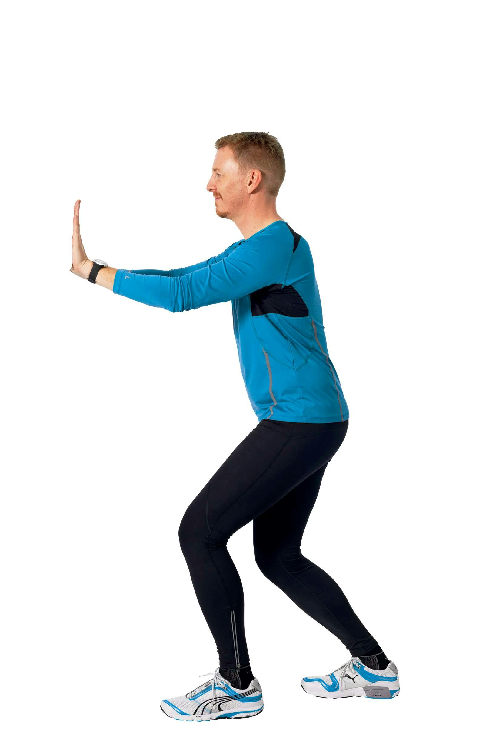 Man stretchar genom att "välta muren"