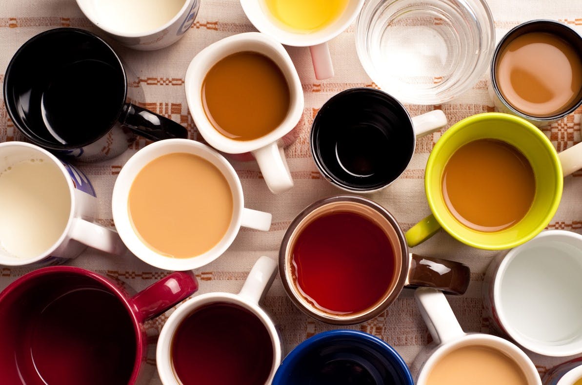 Kaffe, juice, vatten