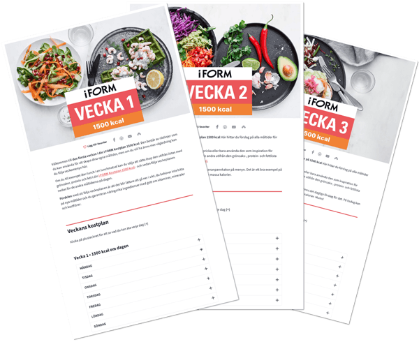 Kostplaner för varje vecka - exempel