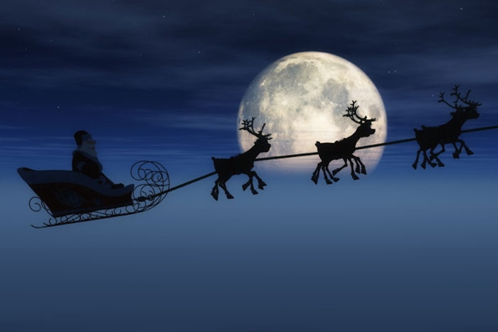 Santa Claus and reindeers