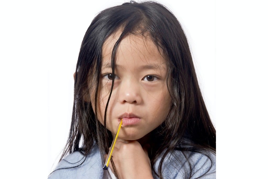 Girl with thermometer