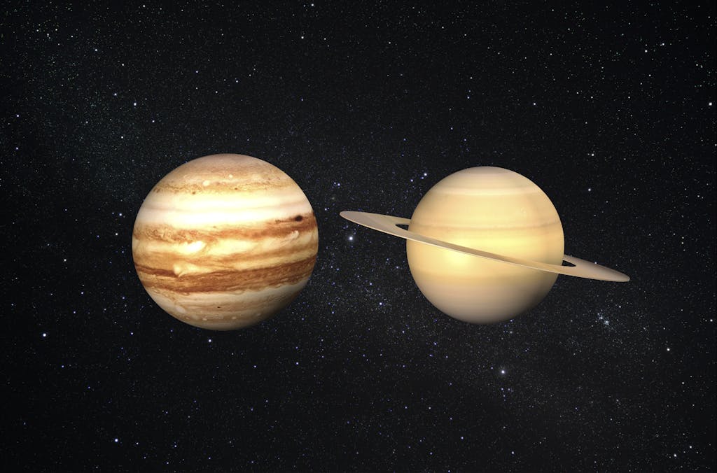 Conjunctie Jupiter en Saturnus staan dicht