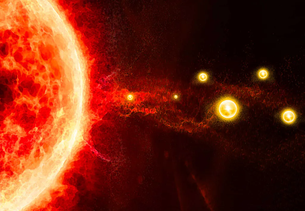 Solar storm sends particles off