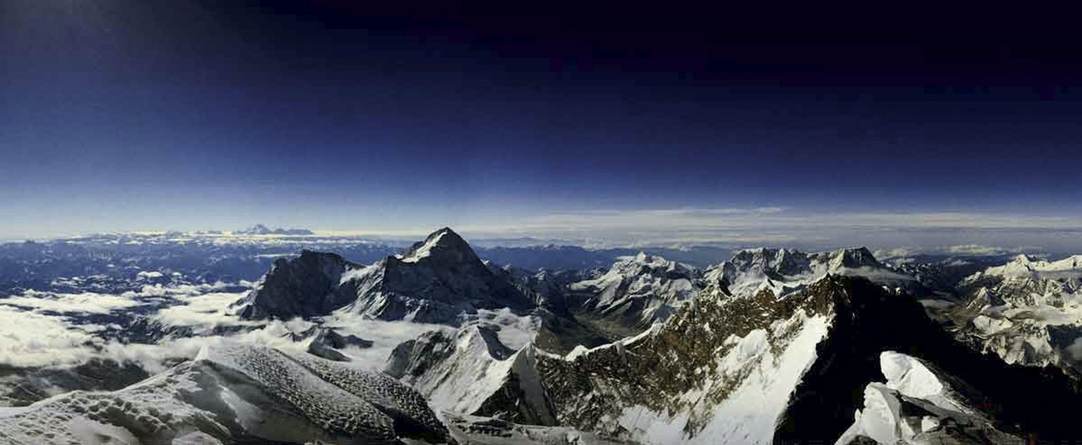Toppen av Mount Everest Toppen av Mount Everest