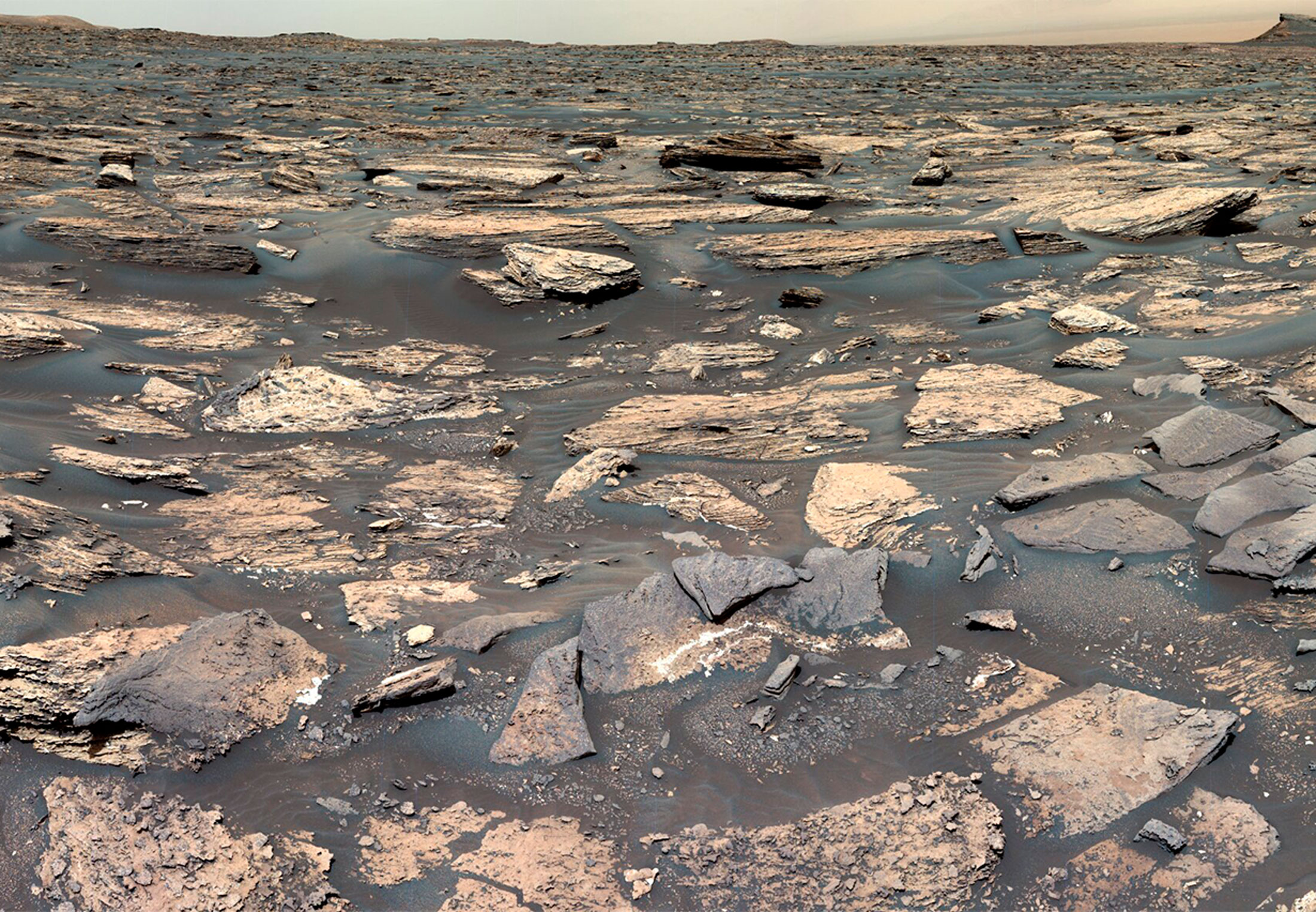 Gale-krater op Mars.