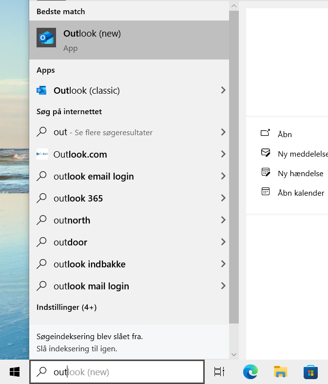 To gange Outlook i Windows.