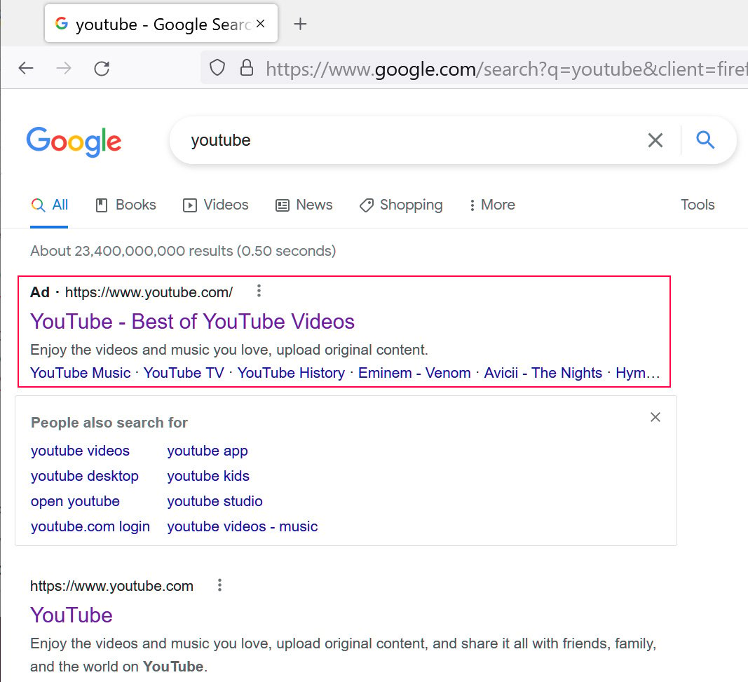 Huijausmainos Googlessa