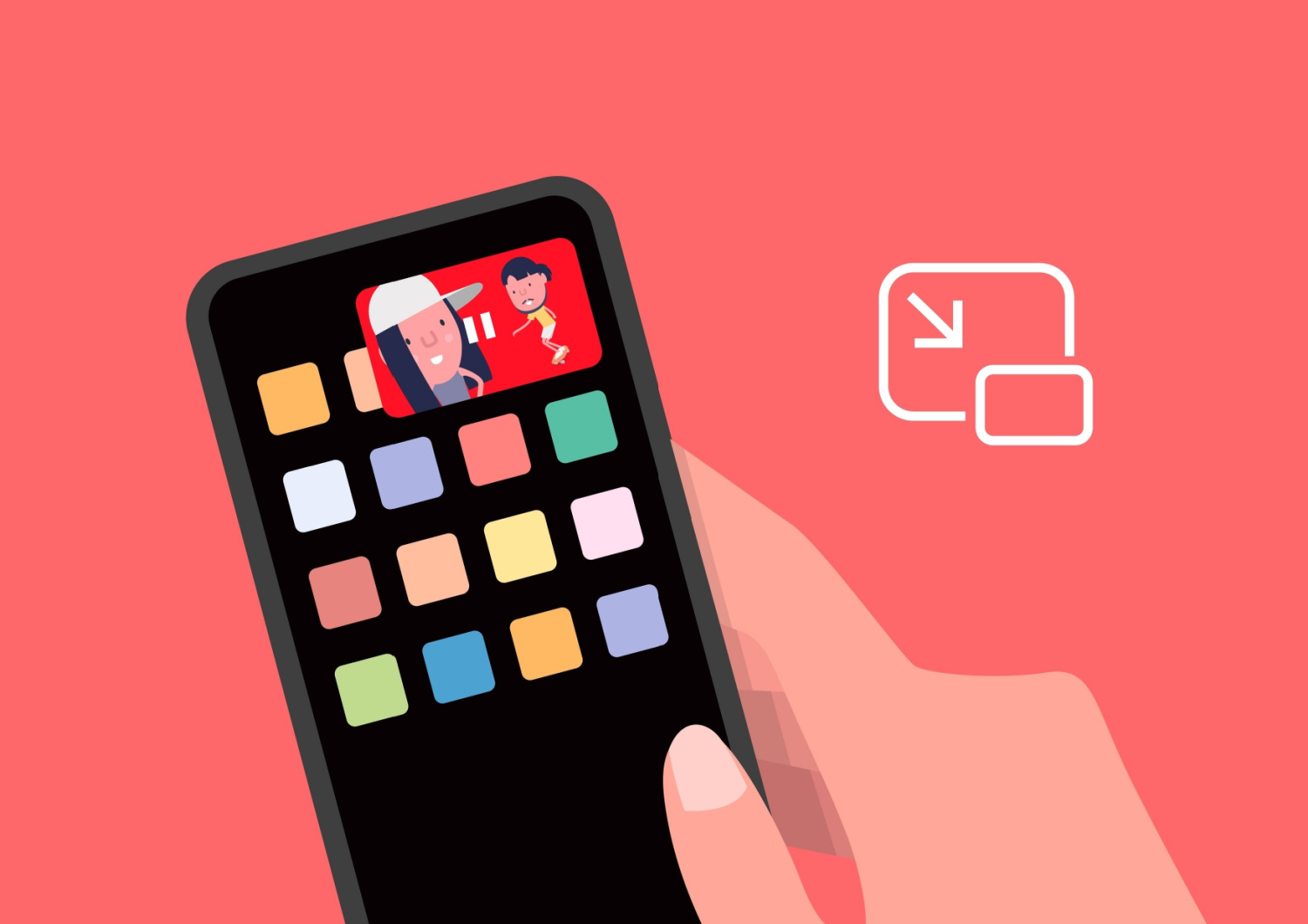 Picture-in-picture – PiP – på en smartphone