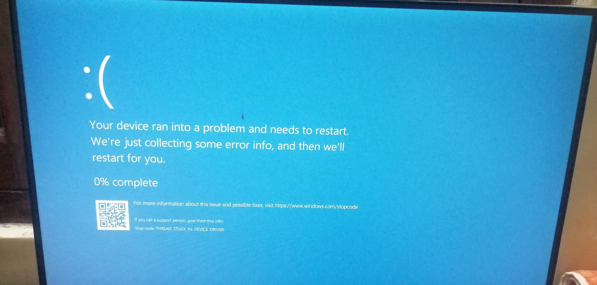 Blue screen of death feilmelding