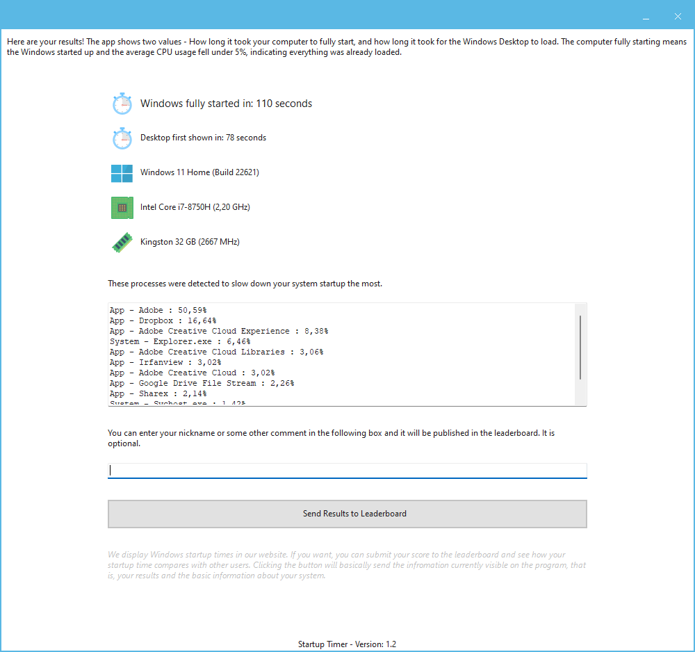 Startup Timer paljastaa nyt, mitkä tietokoneen ohjelmat hidastavat erityisesti Windowsin käynnistymistä.