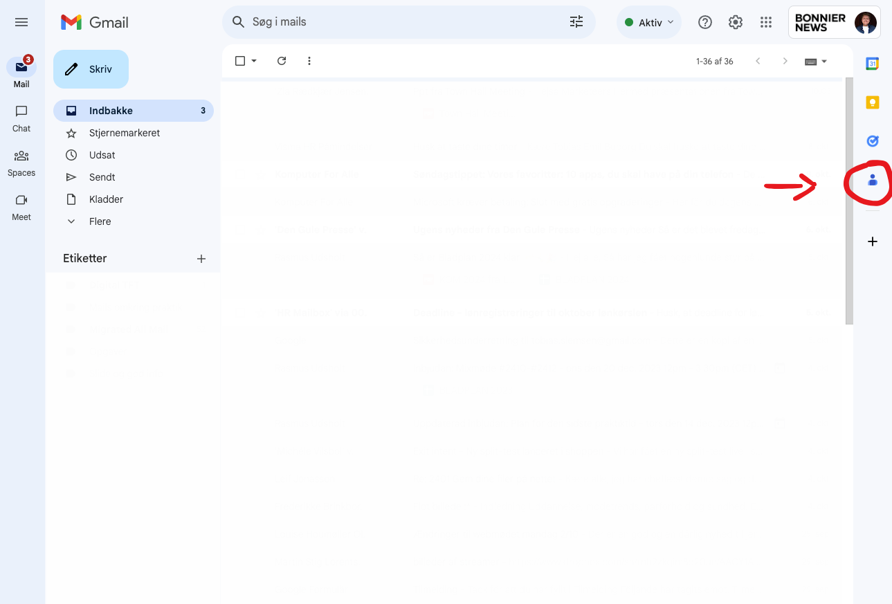 Här hittar du dina kontakter i Gmail på datorn