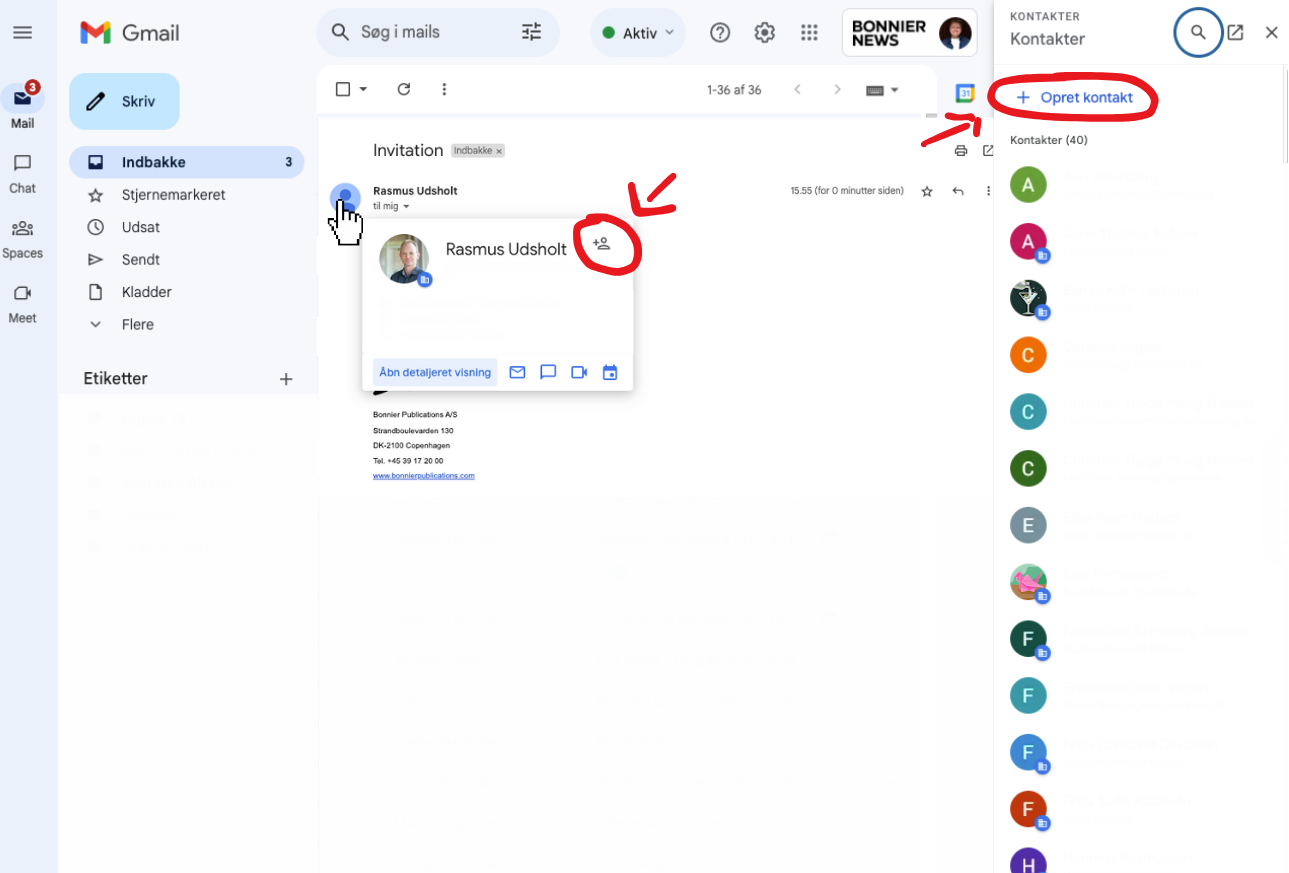 Lägg enkelt till kontakter i din Gmail-kontaktlista.