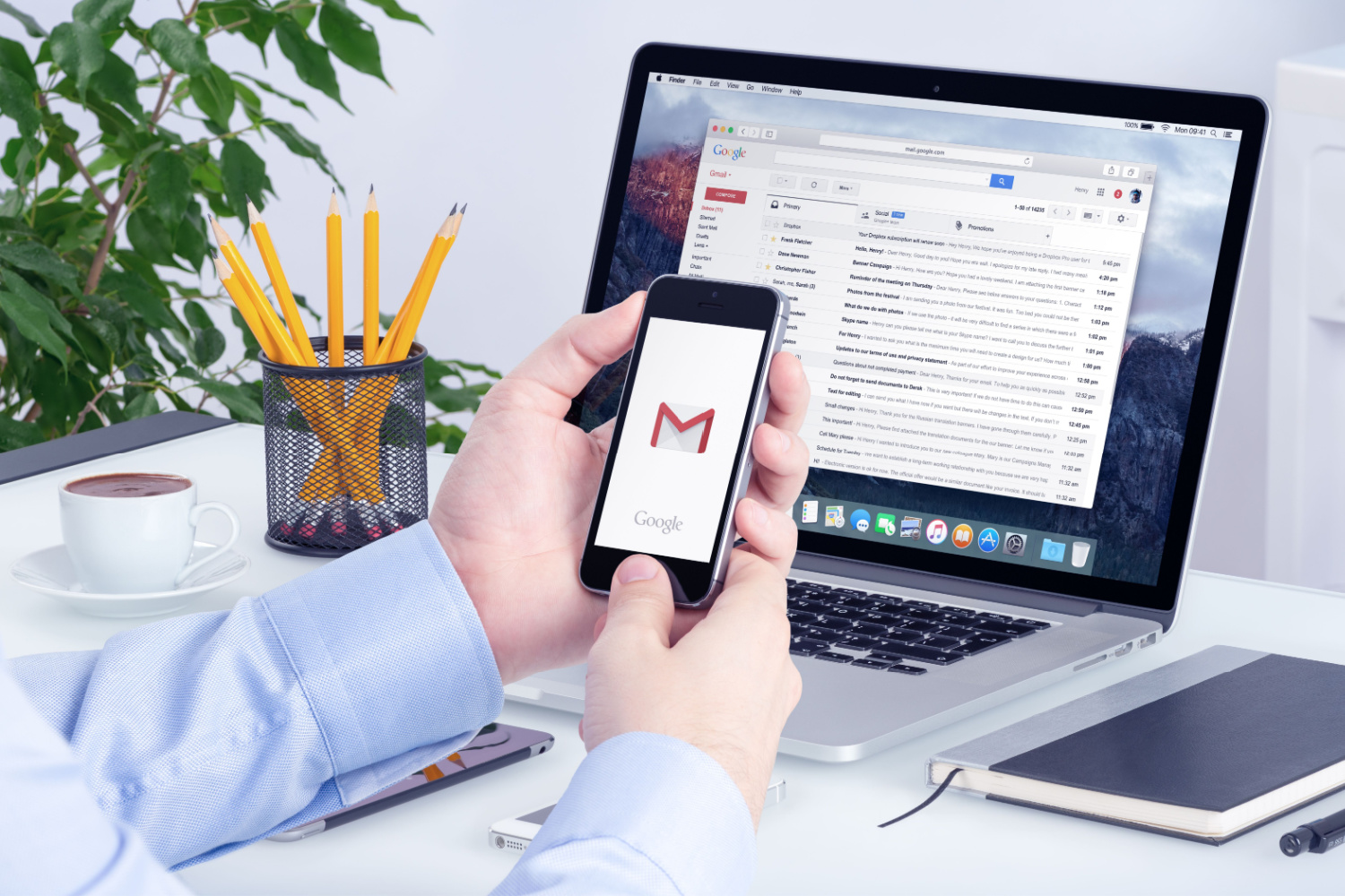 Gmail tietokoneessa ja kännykässä