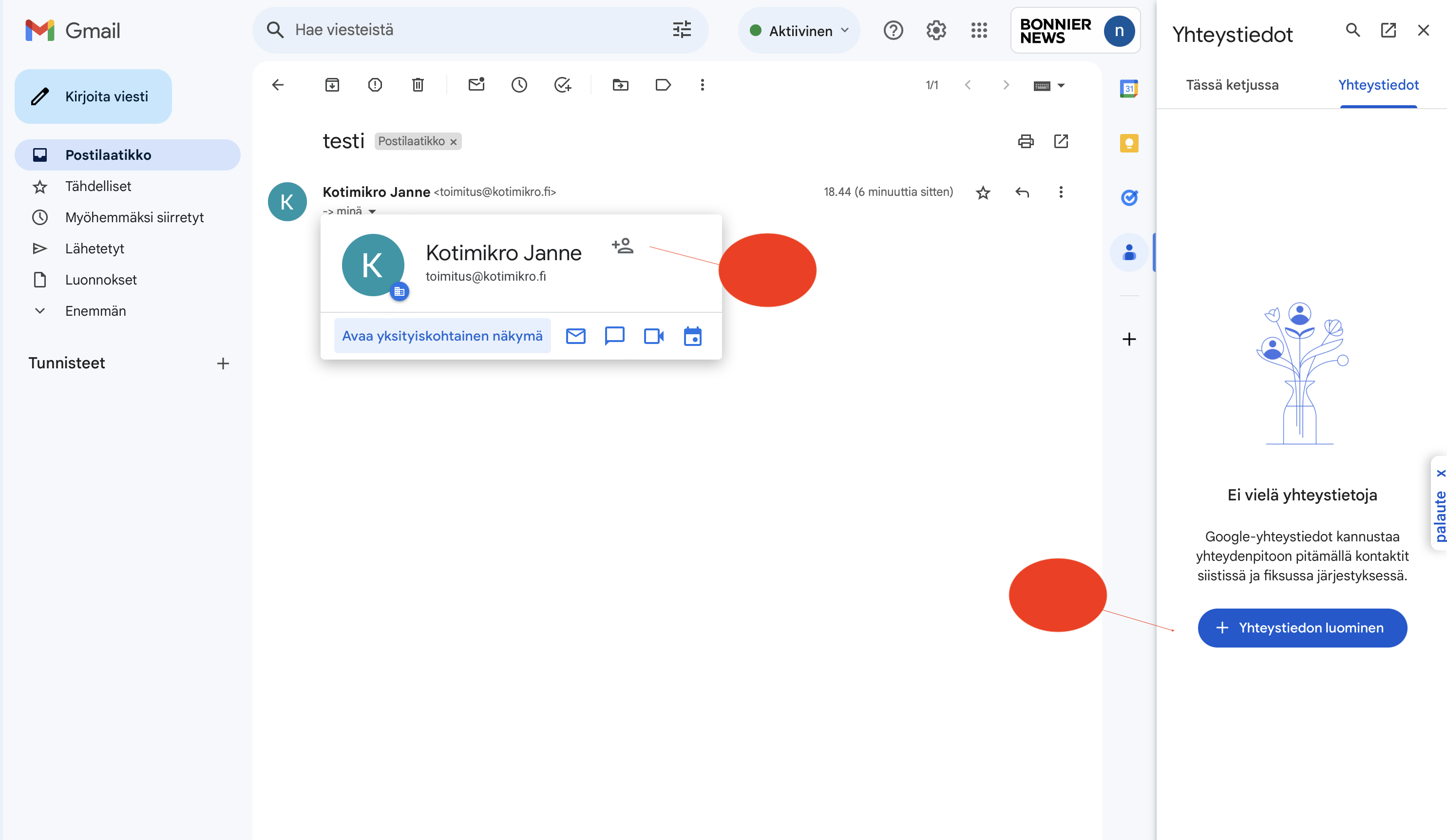 Tilføj let kontakter til kontaktlisten i Gmail.