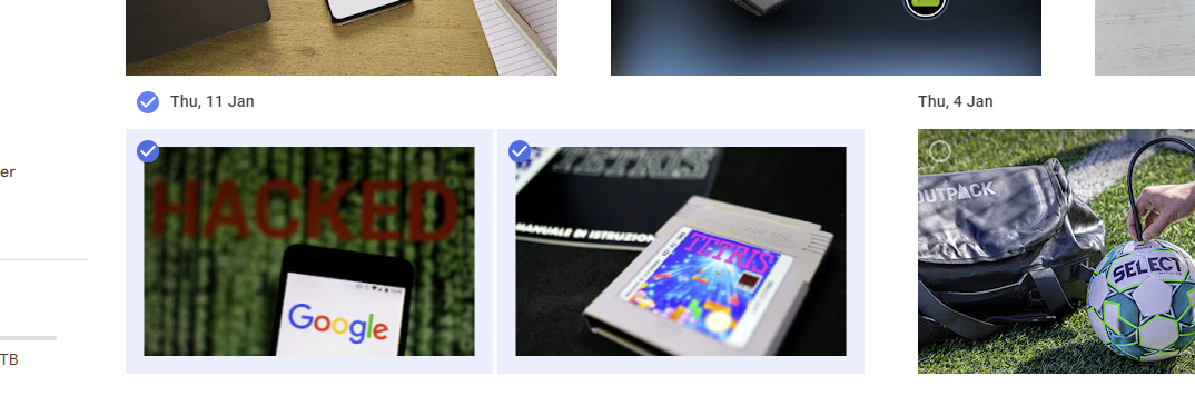 Markerade bilder i Google Photos