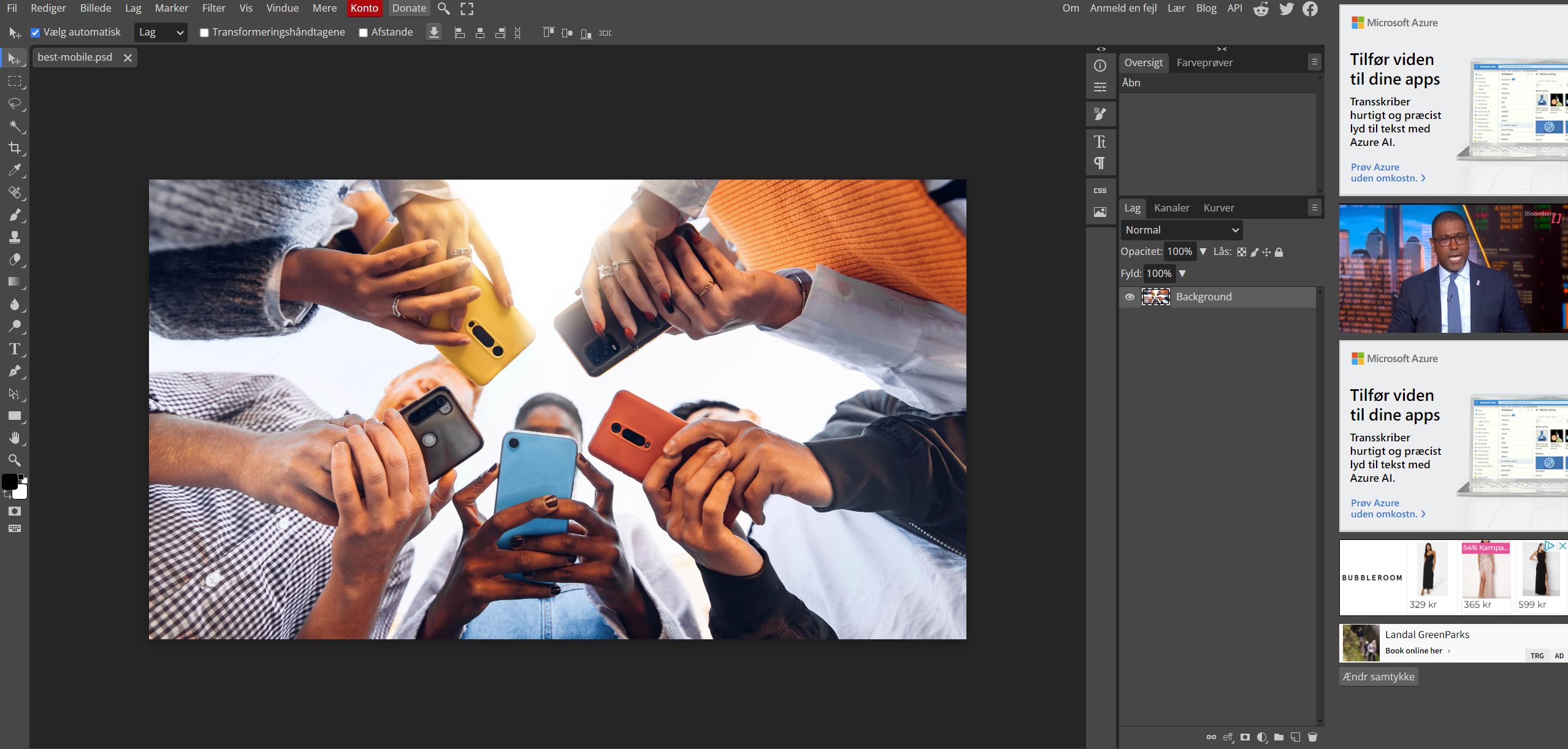 Billedredigeringsprogrammet PhotoPea - gratis alternativ til Photoshop