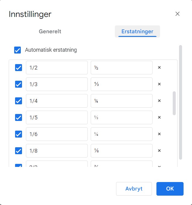 Autokorrektur i Google Dokumenter