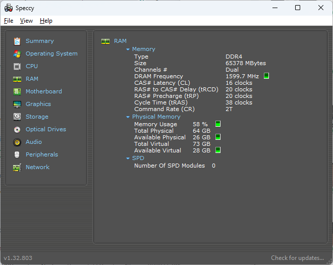 Med programmet Speccy kan du finne ut hvilken type ram du trenger til pc-en.