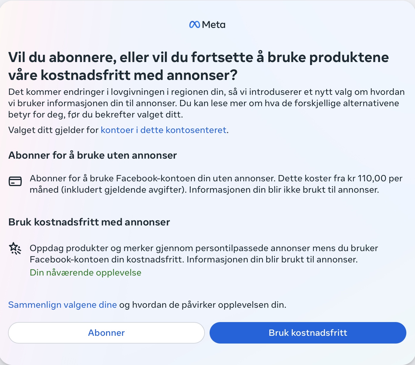 Betal eller la Facebook spore deg