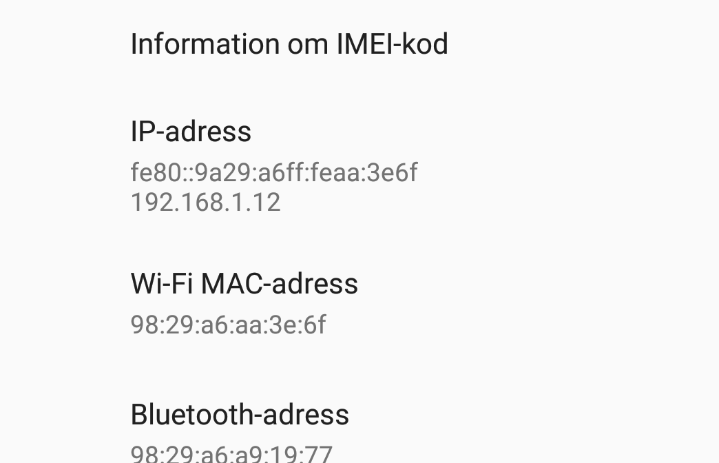 Hitta MAC-adressen på Android-telefoner
