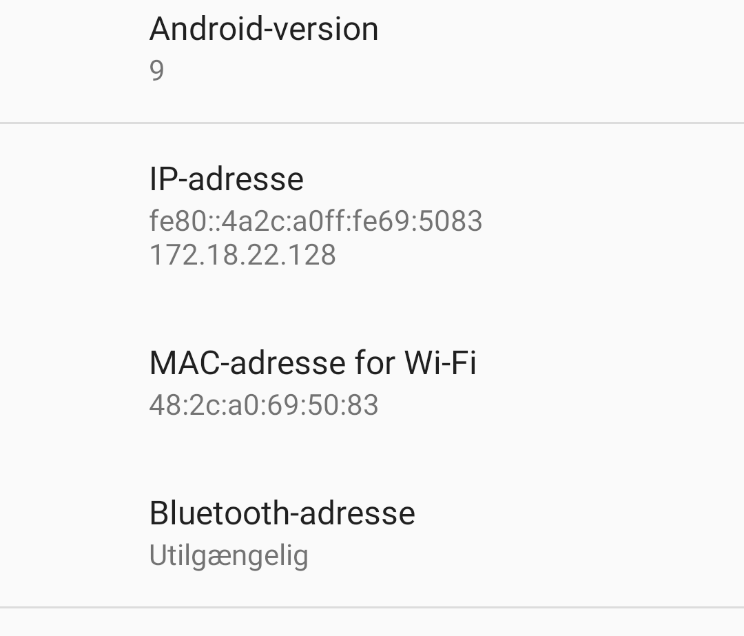 Find MAC-adressen på Android-telefoner