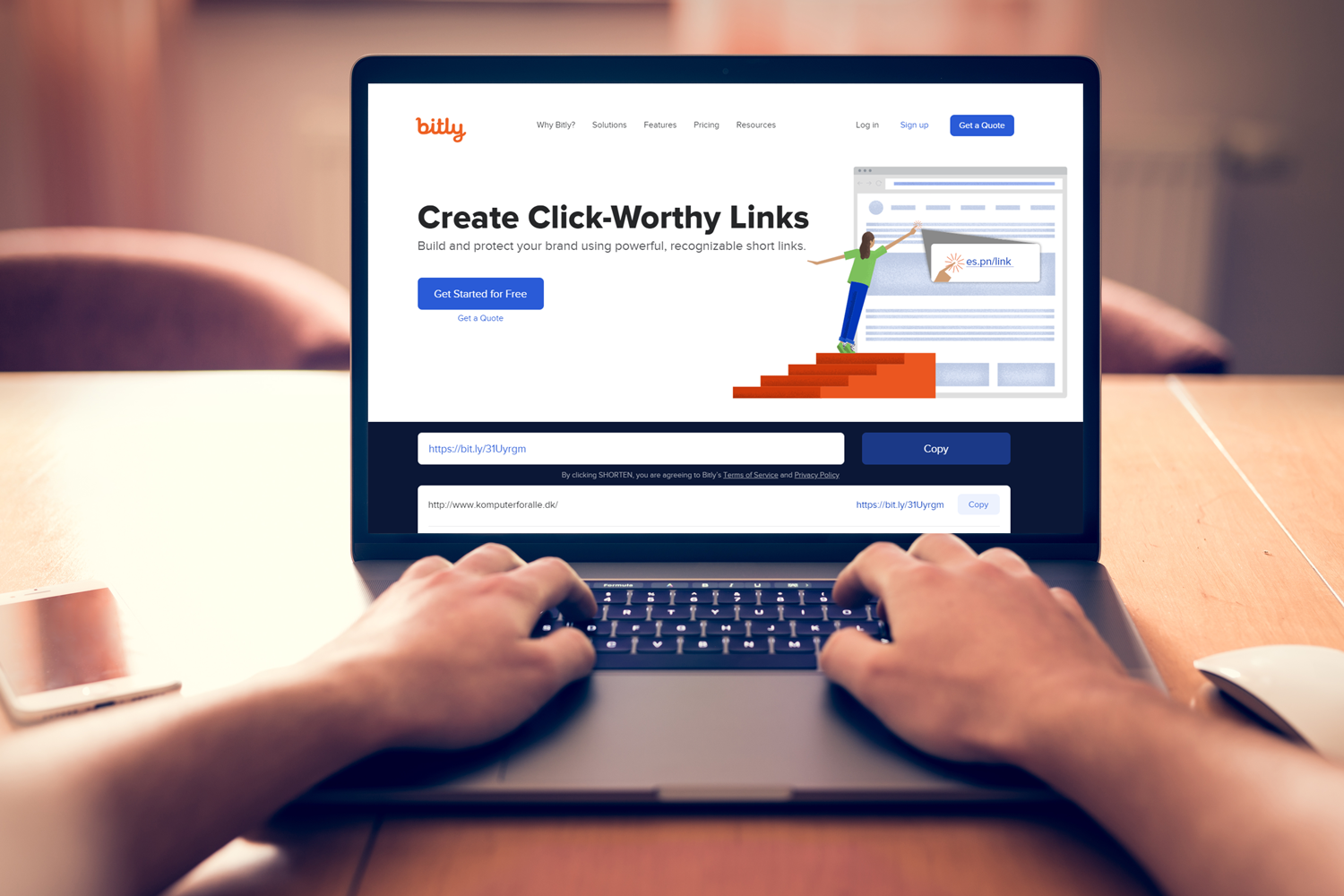 Forkorte url med Bitly