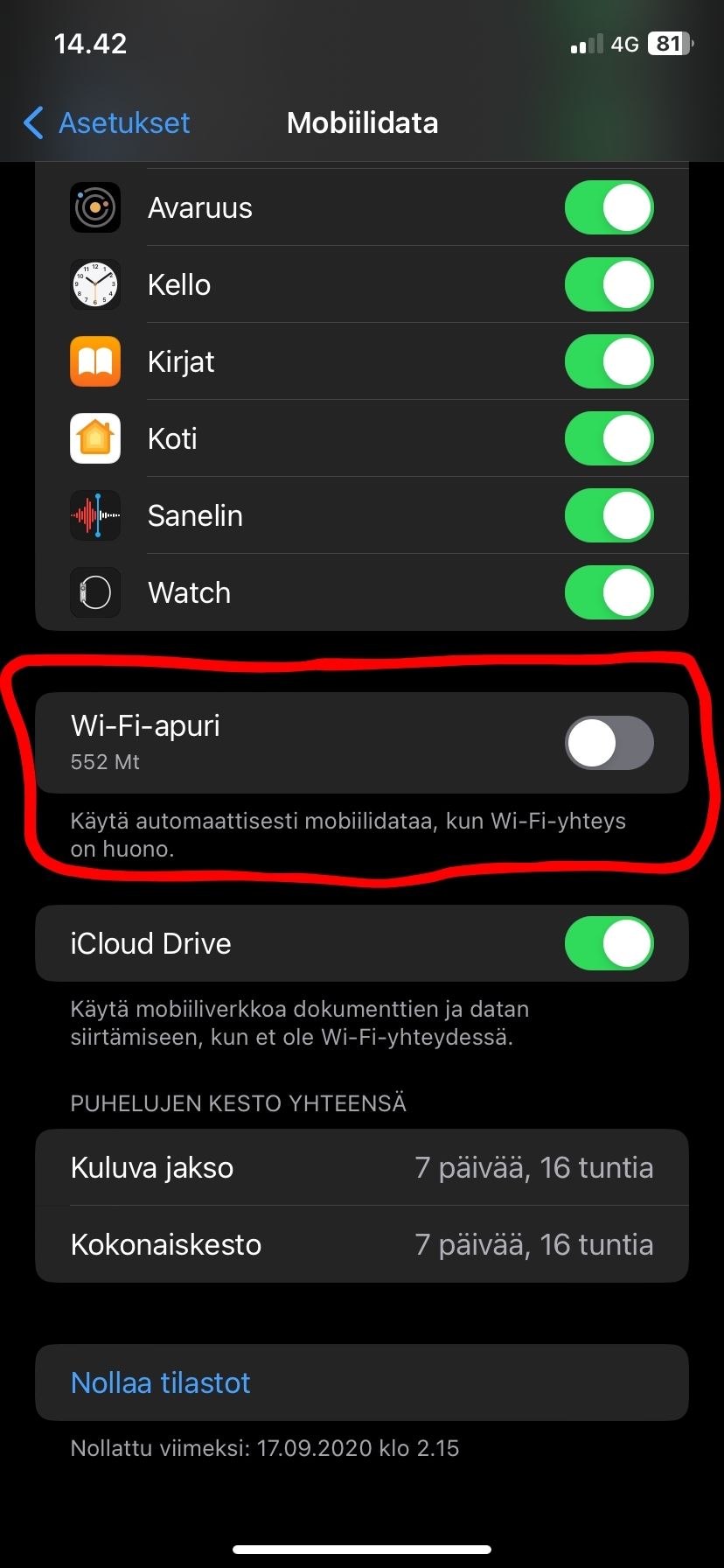 Wi-Fi Assist on suomeksi Wi-Fi-apuri.