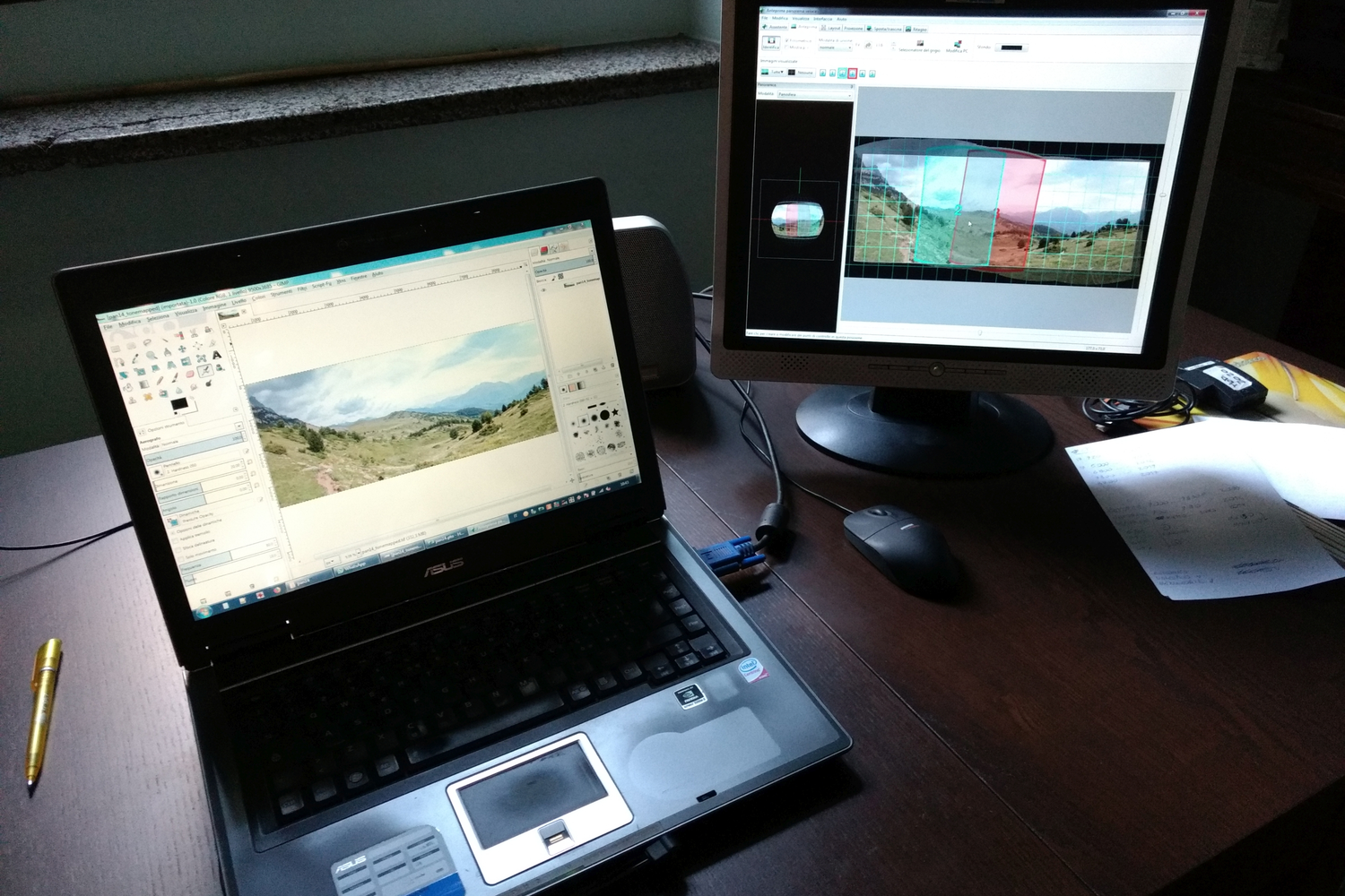 Bruk en ekstern skjerm til den bærbare maskinen