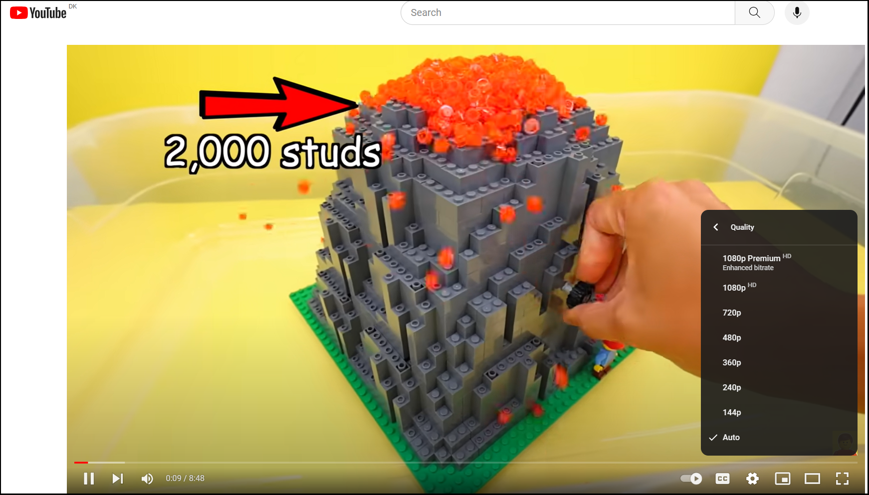 Du kan vælge lavere kvalitet på din video, hvis dit internetsignal er svagt.