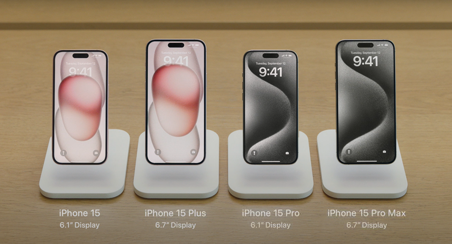 Apple lanserade fyra modeller: iPhone 15, iPhone 15 Plus, iPhone Pro och iPhone 15 Pro Max.