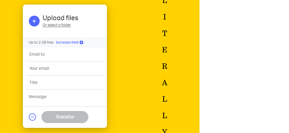 Del store filer med WeTransfer