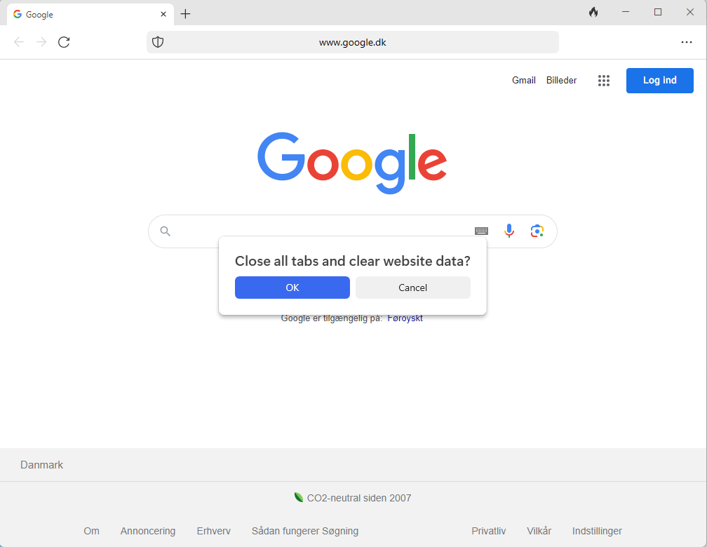Klicka på eldikonen i DuckDuckGo för att radera din historik.