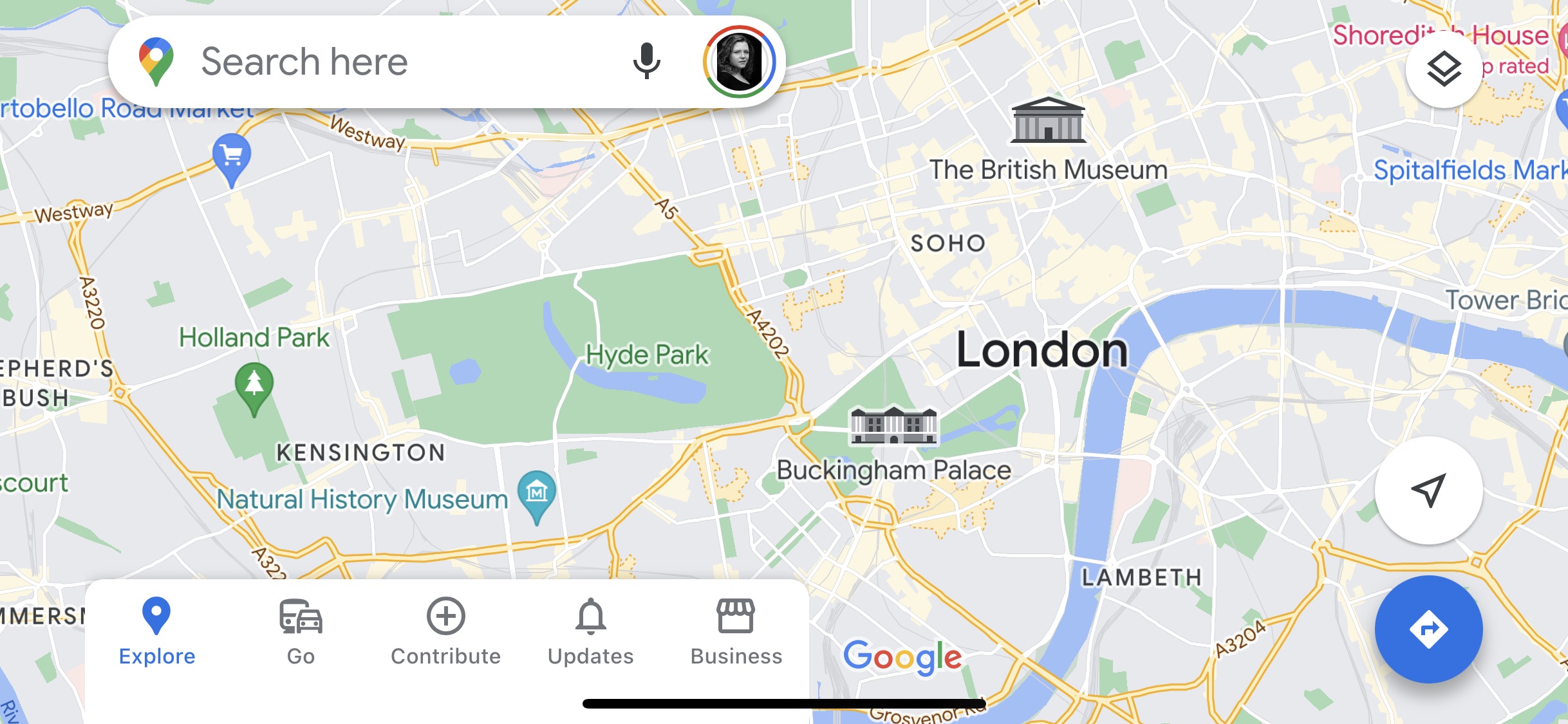 London sett i Google Maps med Immersive View.