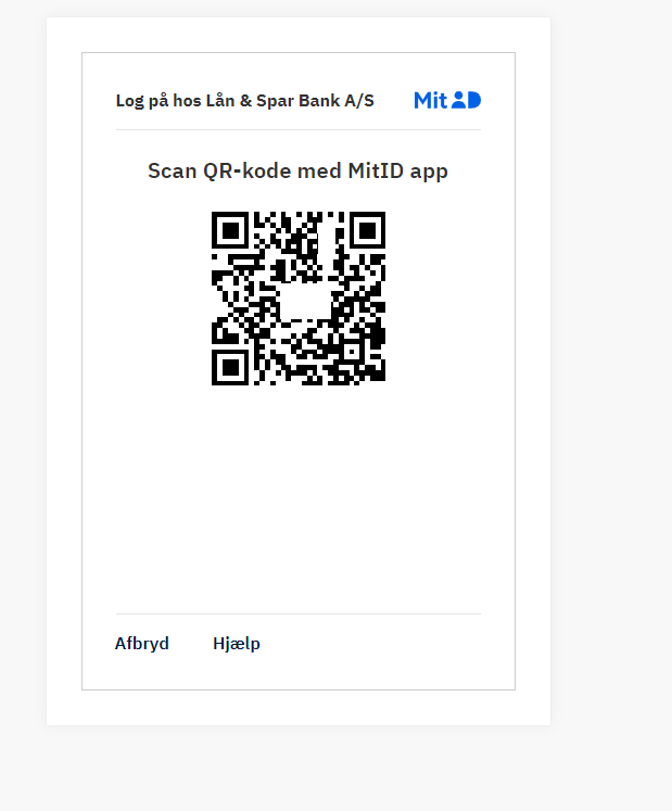 en qr-kode til at logge på ved hjælp af MitID