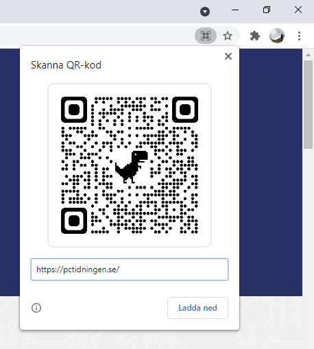 QR-kod i Google Chrome