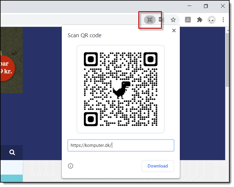 QR code Chrome