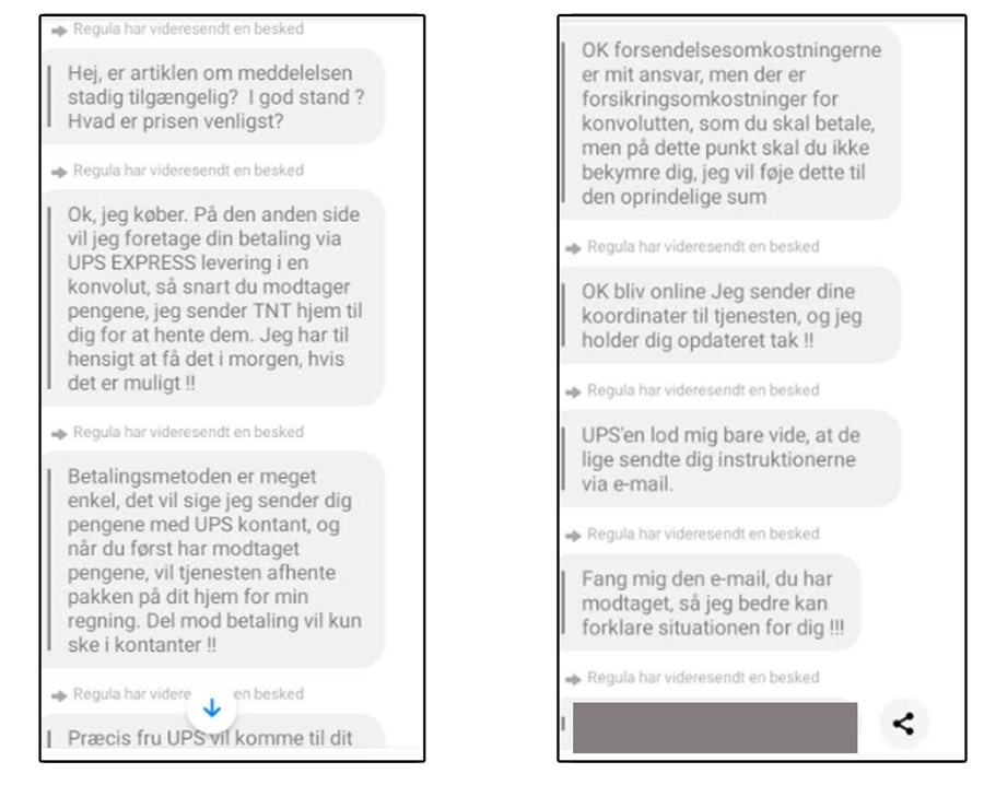 Svindel på Facebook Marketplace - Fedex, UPS, fragtmandssvindel