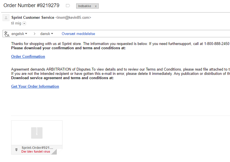 Klicka inte på länkar från okända avsändare