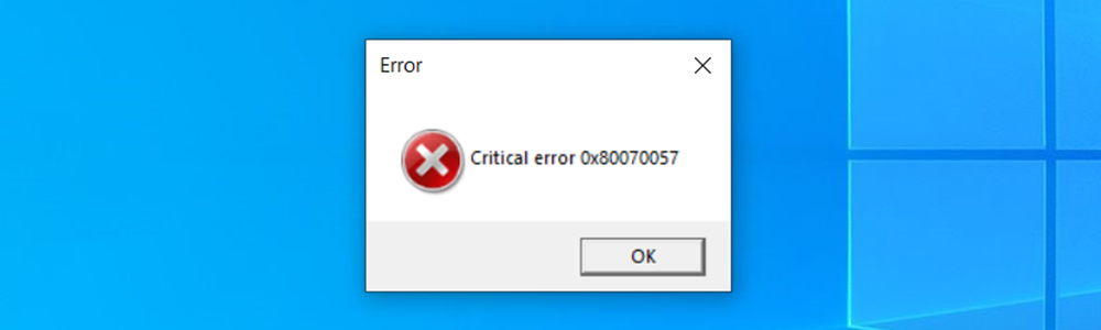Fejlmeddelelse om fejl 0x80070057 i Windows