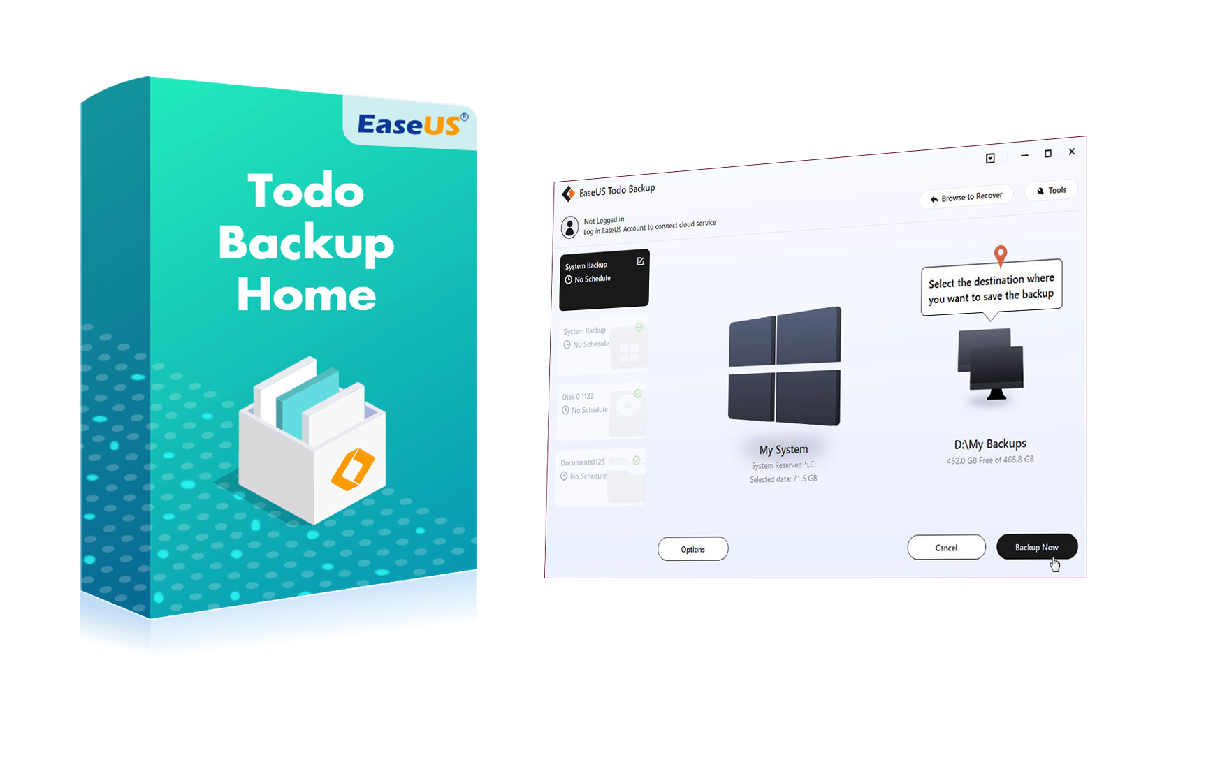 EaseUS kraftfulla backupprogram är helt enastående för att utföra både filbackup och säkerhetskopiering av hela enheter på datorn.