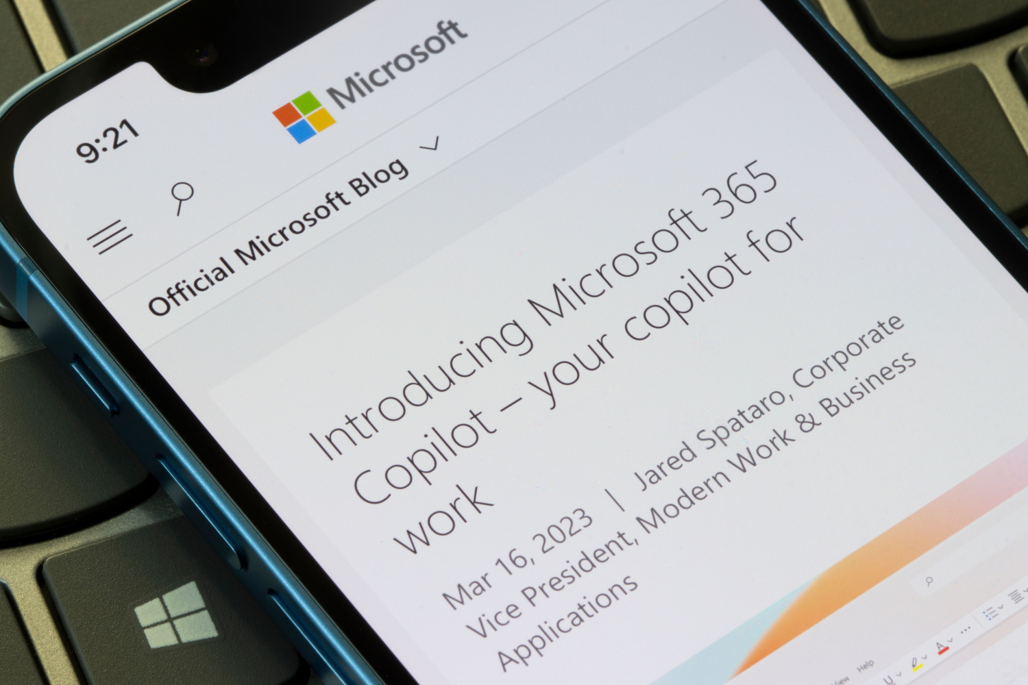 Microsoft 365 Copilot på en mobil