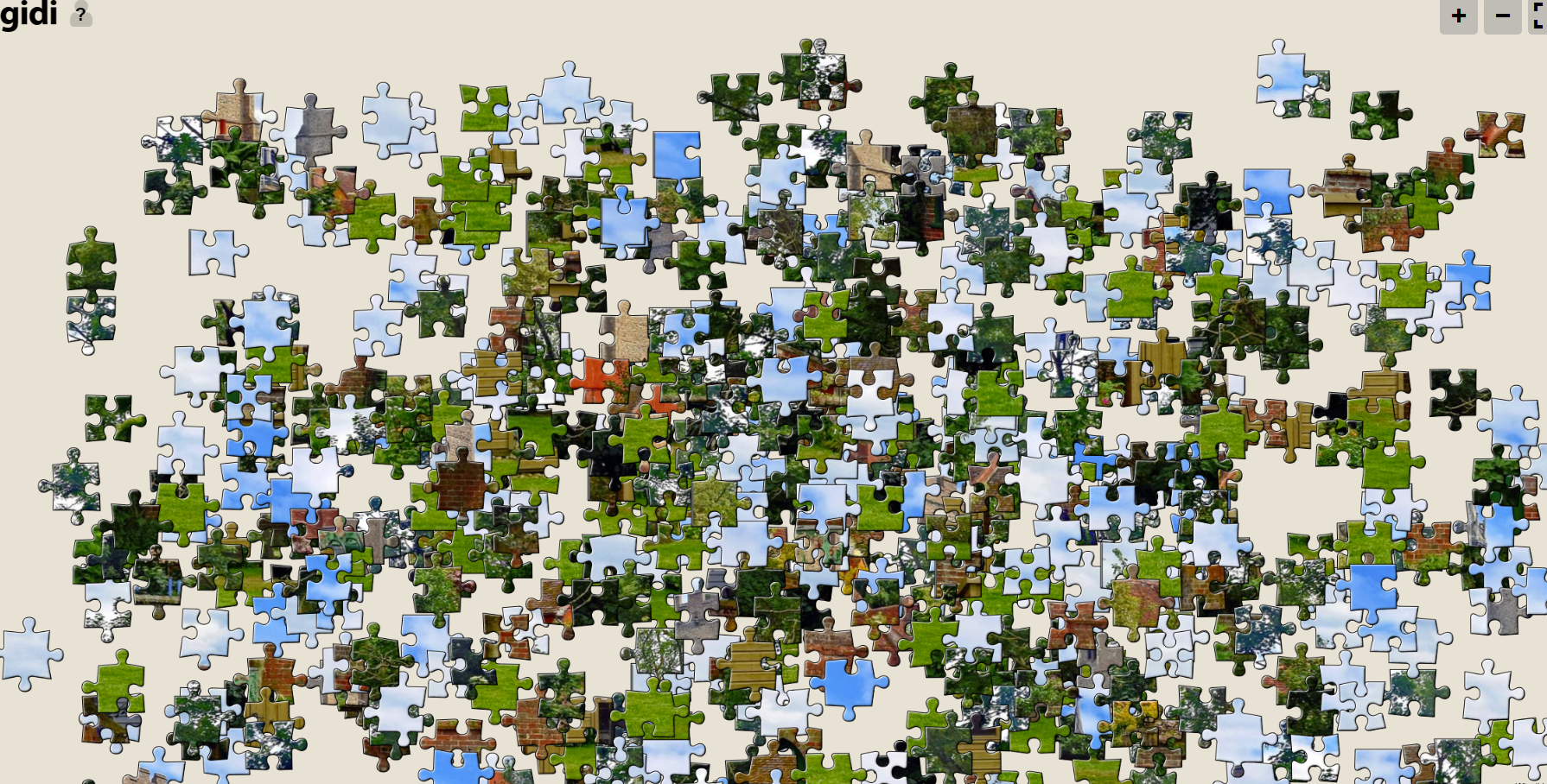 et stort puslespil med 600 brikker på Jigidi.com