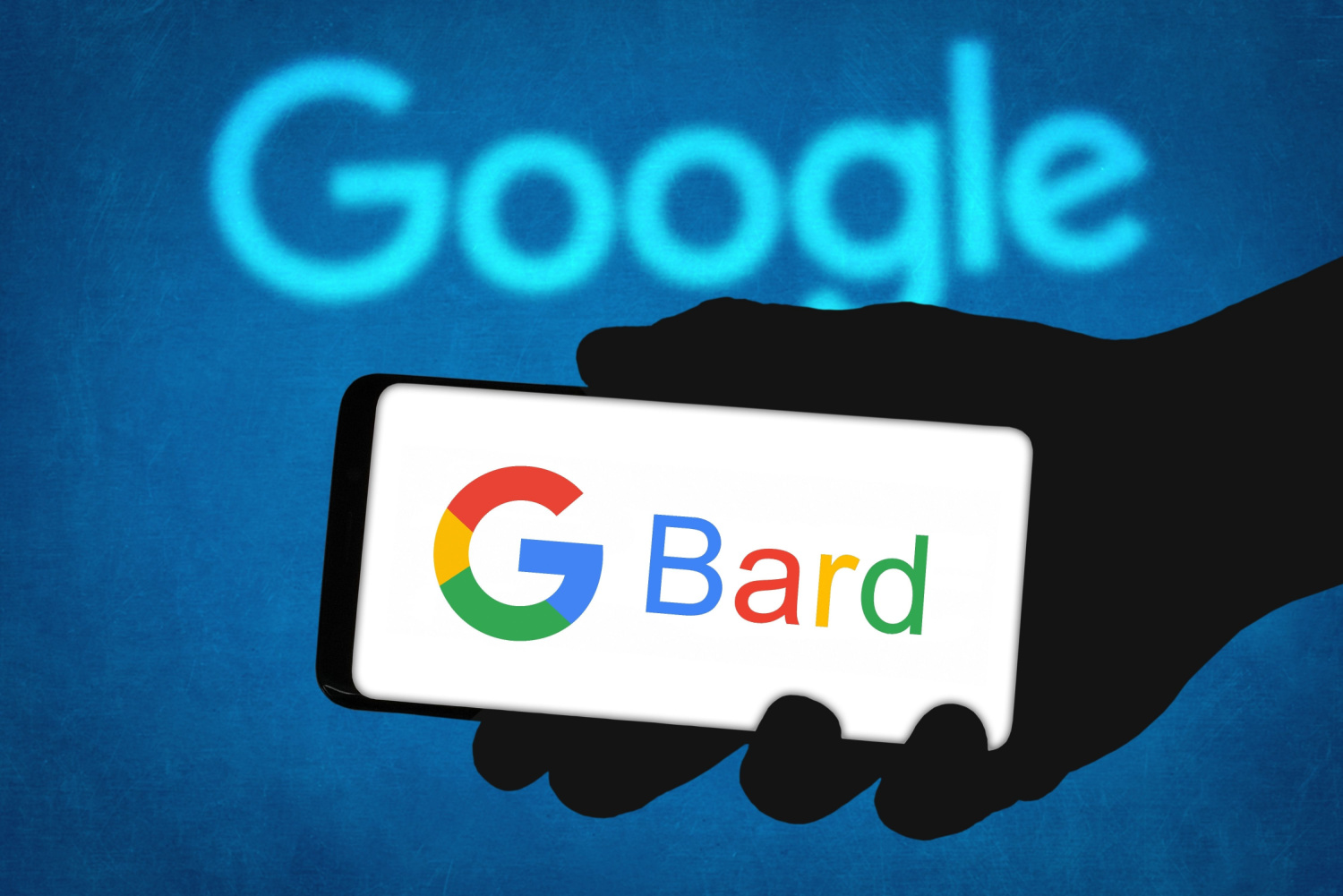 Google Bard svarar på frågor på en mobil